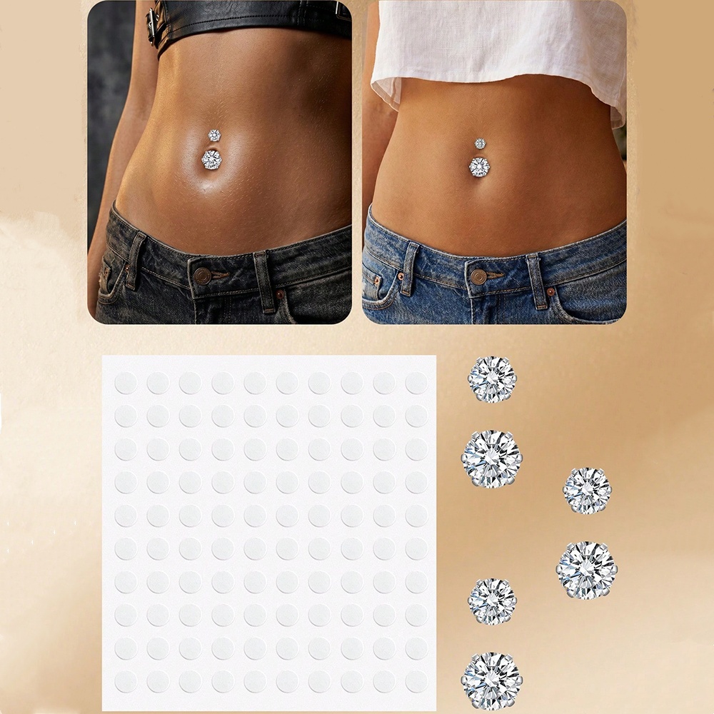 Body Jewelry Piercing - Fake Belly Piercing Cubic Zirconia Fake