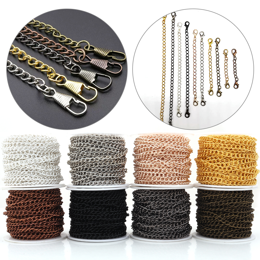 Body Jewelry Necklace - 10yards/roll Flat 2-6mm Extension Thin Chain