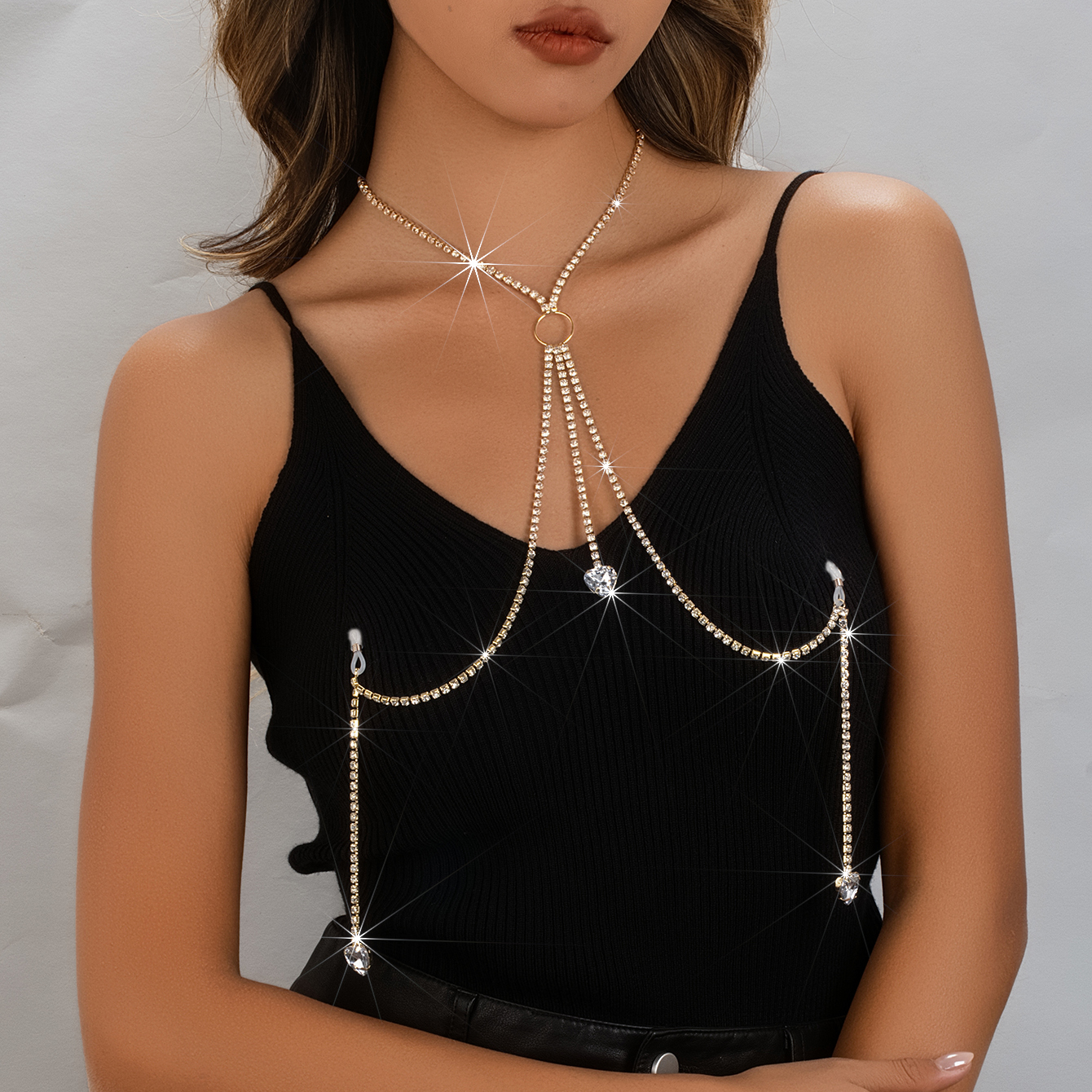 Body Jewelry Nipple Chain - Sexy Fashion M Shape Body Chain