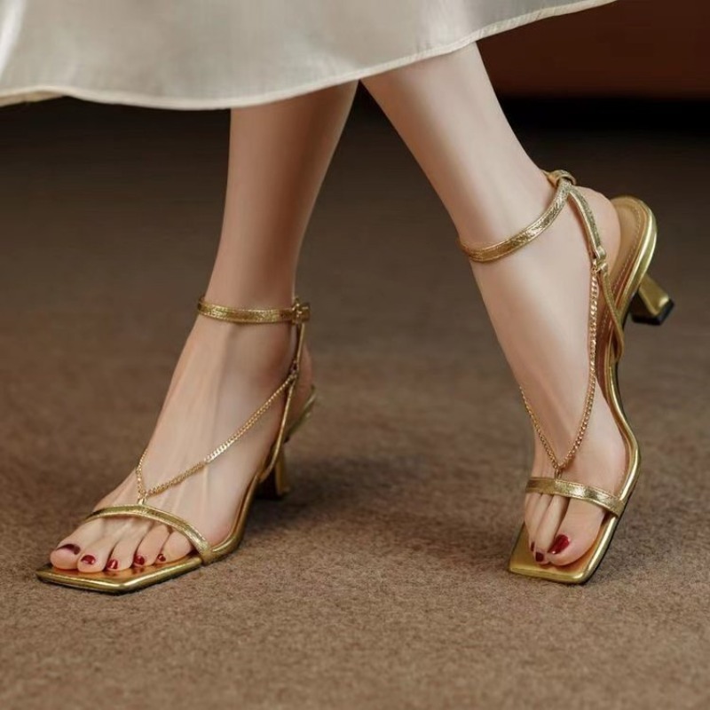 Women Chain Sandals High Heels - огляд і ціна Body Jewelry Back