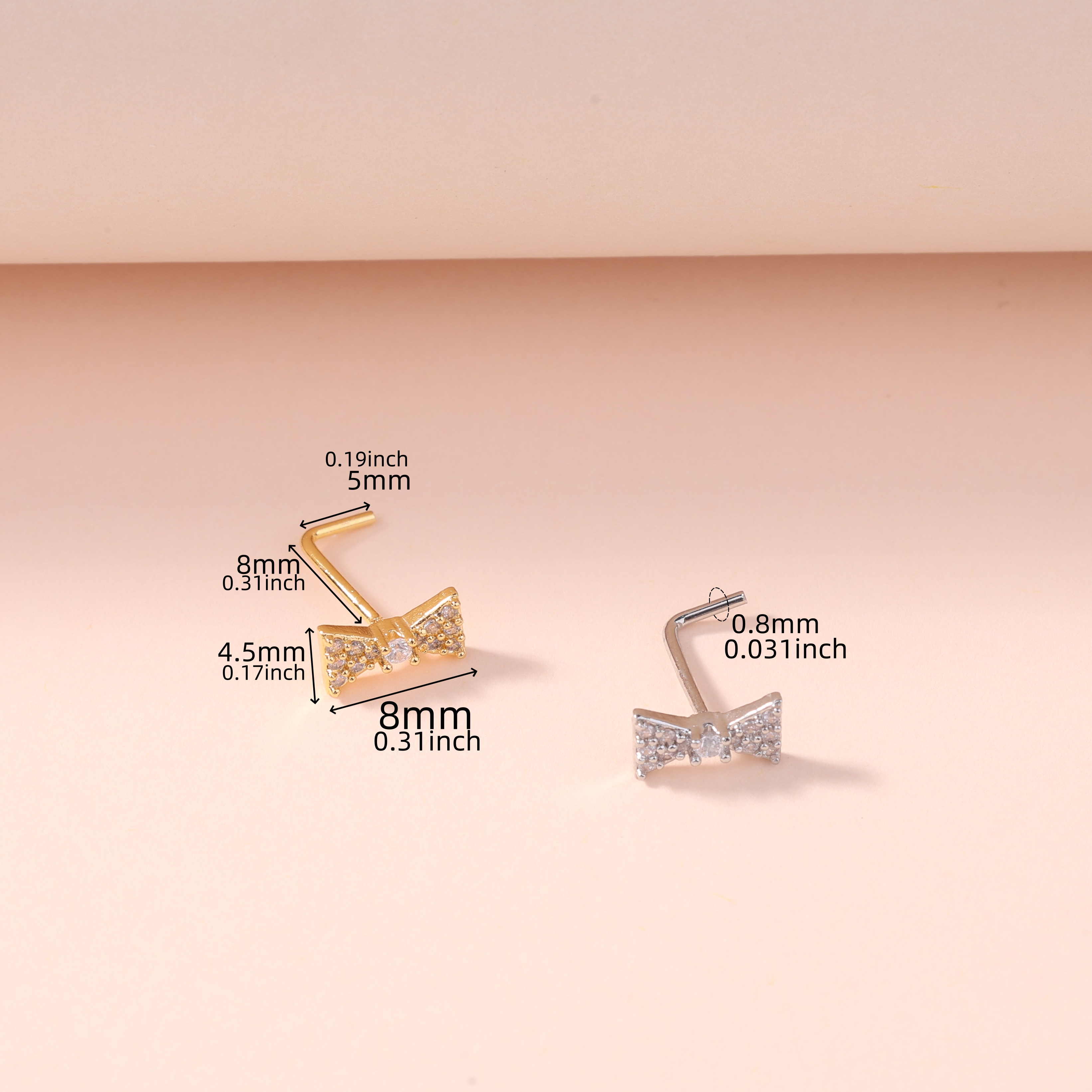 1Pcs Nose Stud Rings L Screw S - огляд і ціна Body Jewelry Piercing