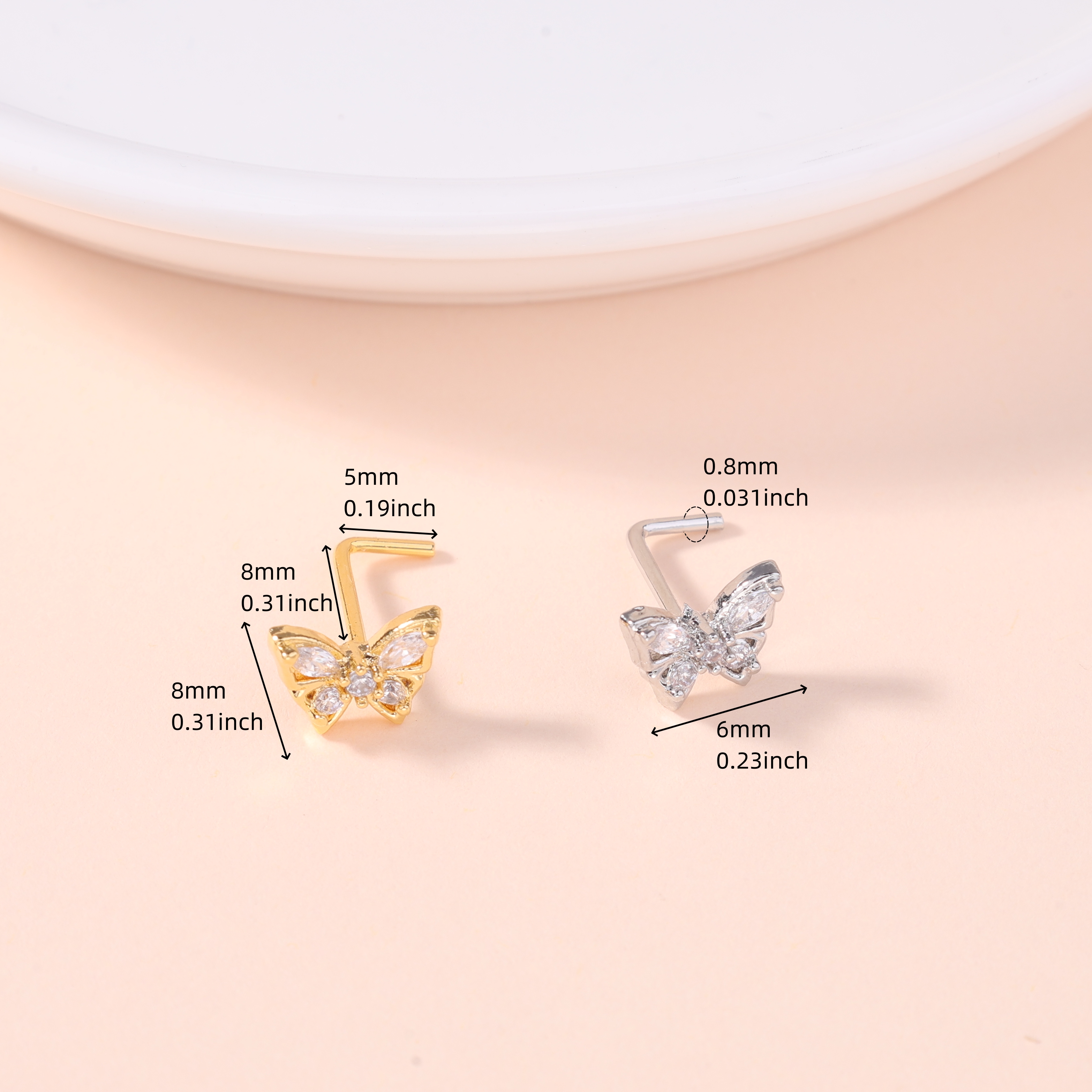 1Pcs Nose Stud Rings L Screw S - огляд і ціна Body Jewelry Piercing