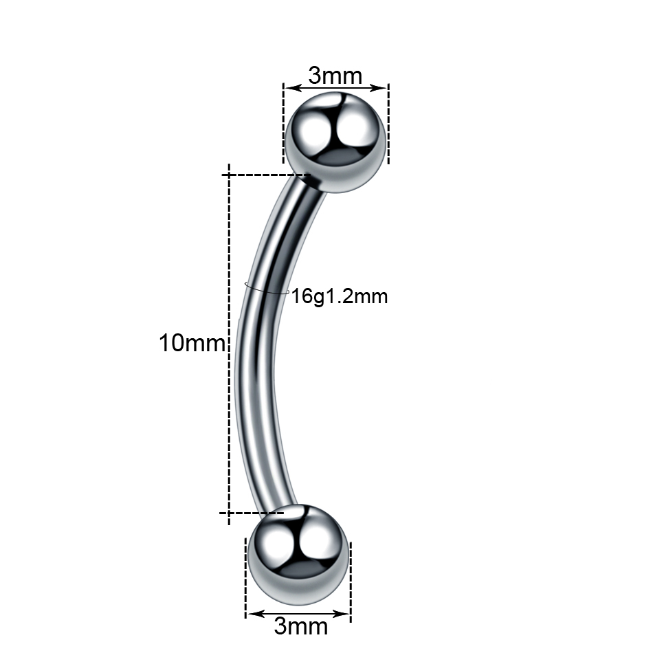 10Pcs/lot Steel Eyebrow Banana - огляд і ціна Eyebrow Curved Barbell