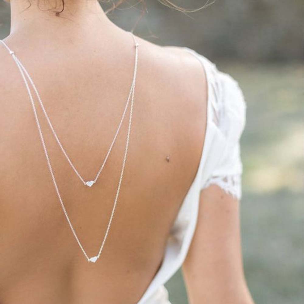 Elegant Double Layer Heart Bac - огляд і ціна Body Jewelry Back