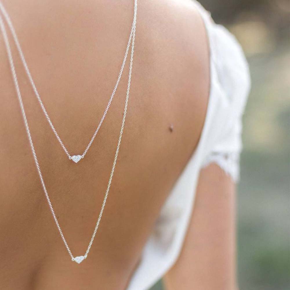 Elegant Double Layer Heart Bac - огляд і ціна Body Jewelry Back