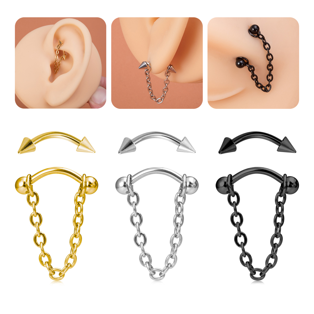 1pc Zircon Ball Cone Eyebrow P - огляд і ціна Eyebrow Curved Barbell