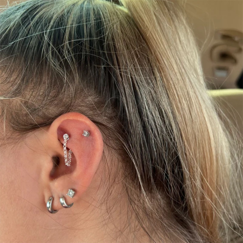1pc Zircon Ball Cone Eyebrow P - огляд і ціна Eyebrow Curved Barbell