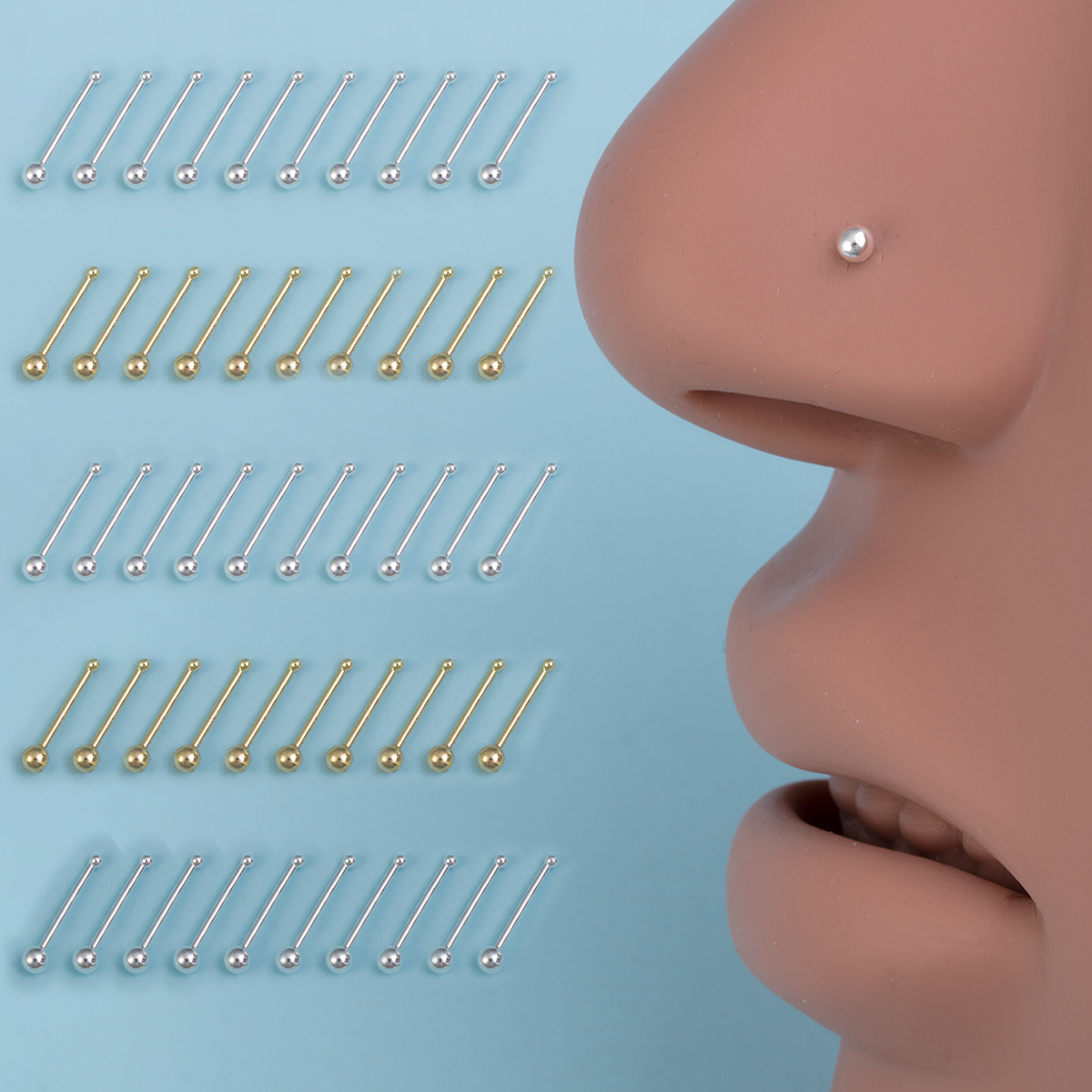 10pcs Nose Stud Rings Cartilag - огляд і ціна Nostril Screw Pin