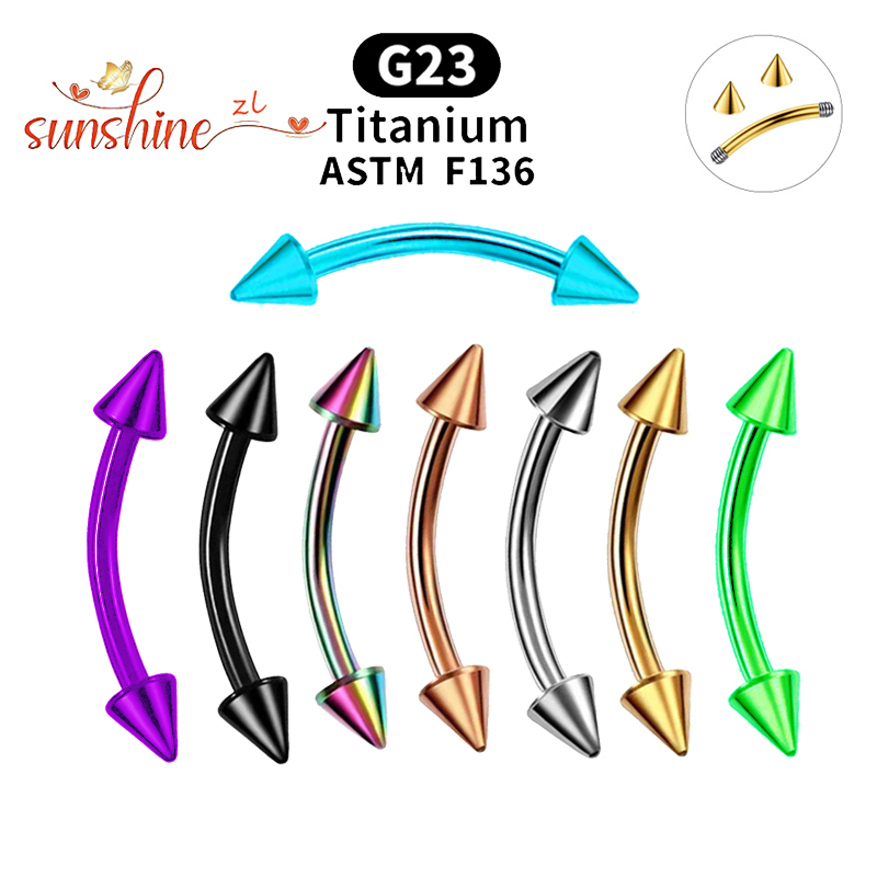 1PC G23 Titanium Spike Curved  - огляд і ціна Eyebrow Curved Barbell