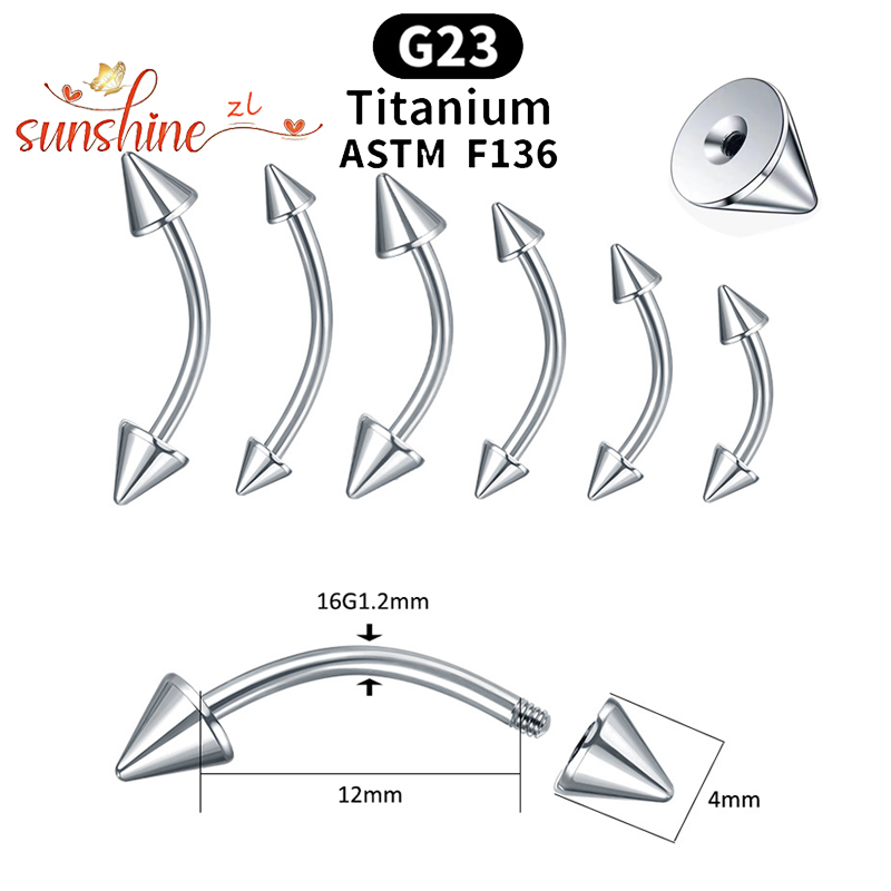 1PC G23 Titanium Spike Curved  - огляд і ціна Eyebrow Curved Barbell