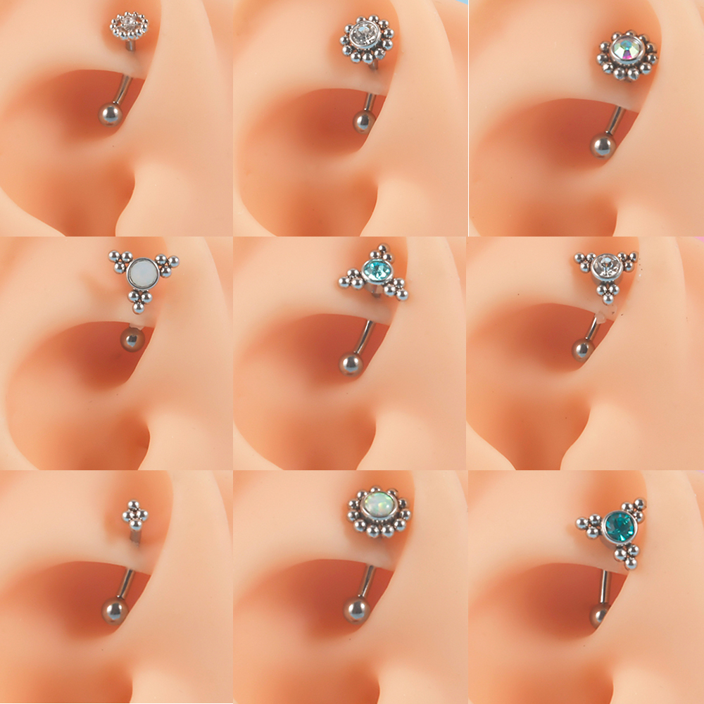 1PC G23 TItanium 16G Crystal R - огляд і ціна Eyebrow Curved Barbell