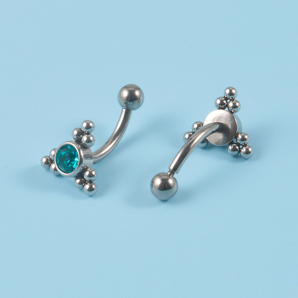 1PC G23 TItanium 16G Crystal R - огляд і ціна Eyebrow Curved Barbell