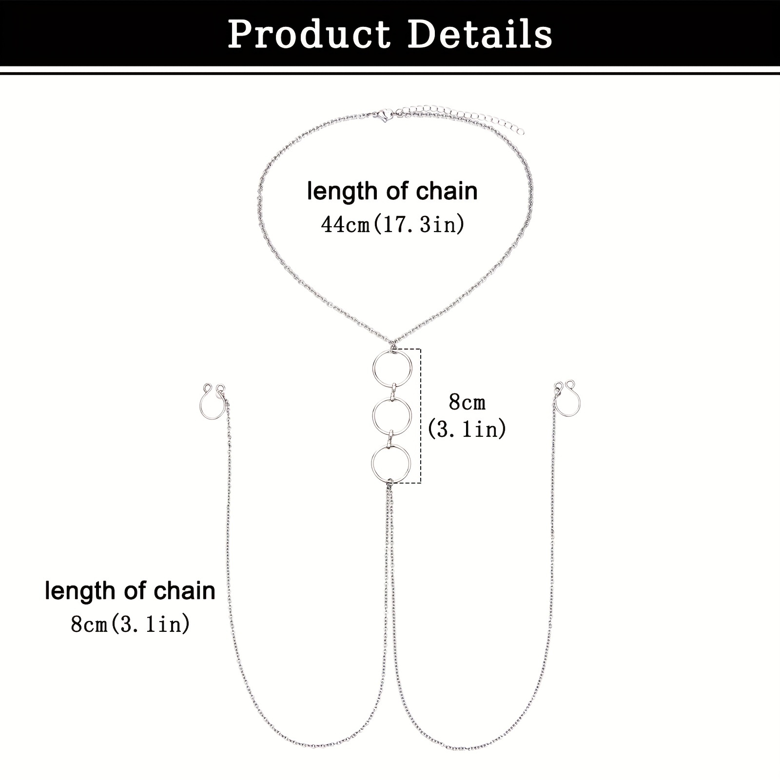 Men's Stainless Steel Fake Nip - огляд і ціна Body Jewelry Nipple Chain