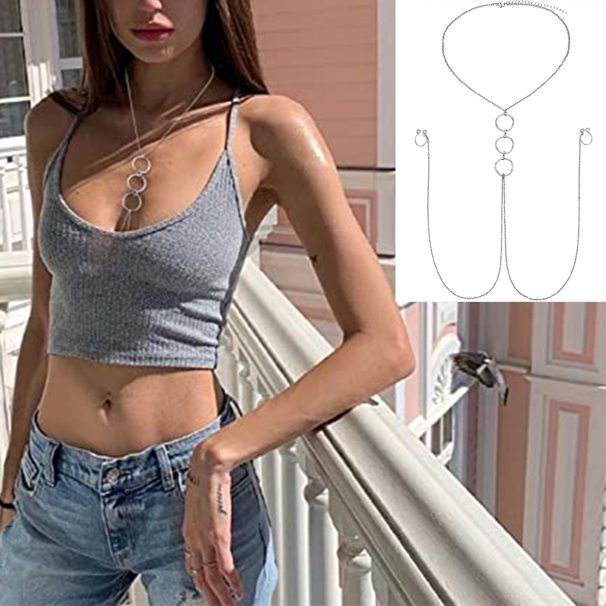 Men's Stainless Steel Fake Nip - огляд і ціна Body Jewelry Nipple Chain