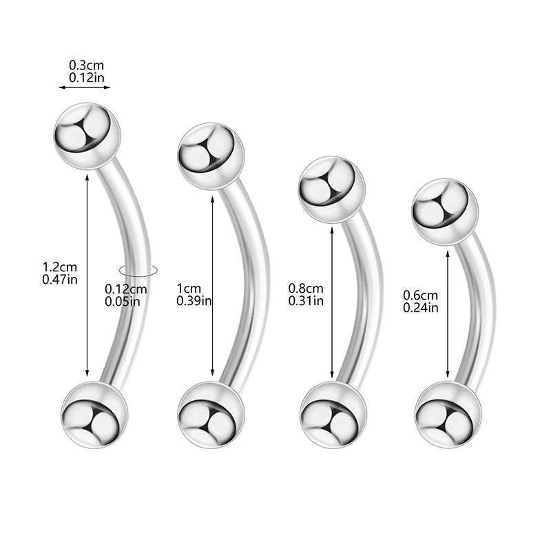 6PCS Stainless Steel Curved Ba - огляд і ціна Eyebrow Curved Barbell