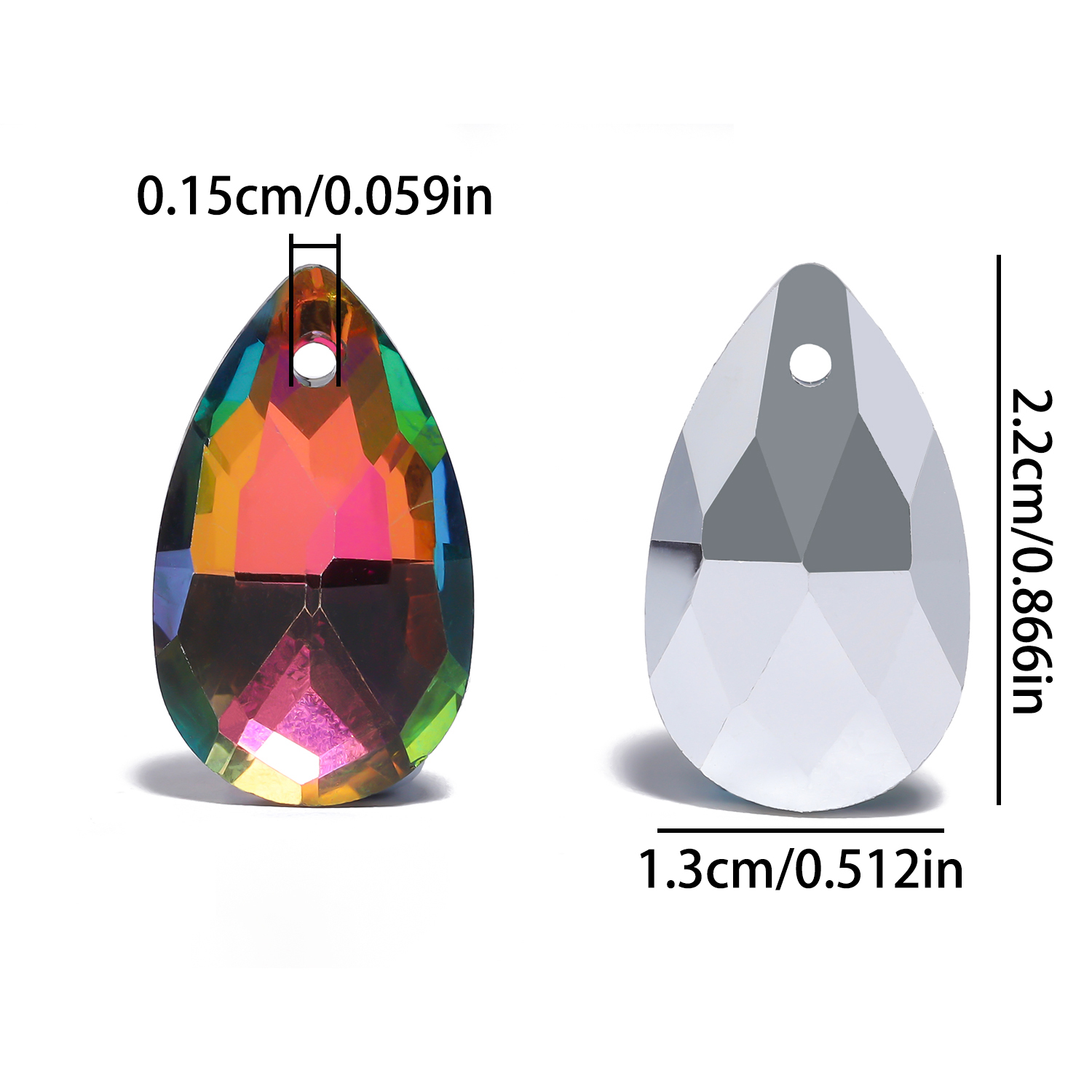 8pcs 13x22mm Single Hole Glass - огляд і ціна Body Jewelry Piercing