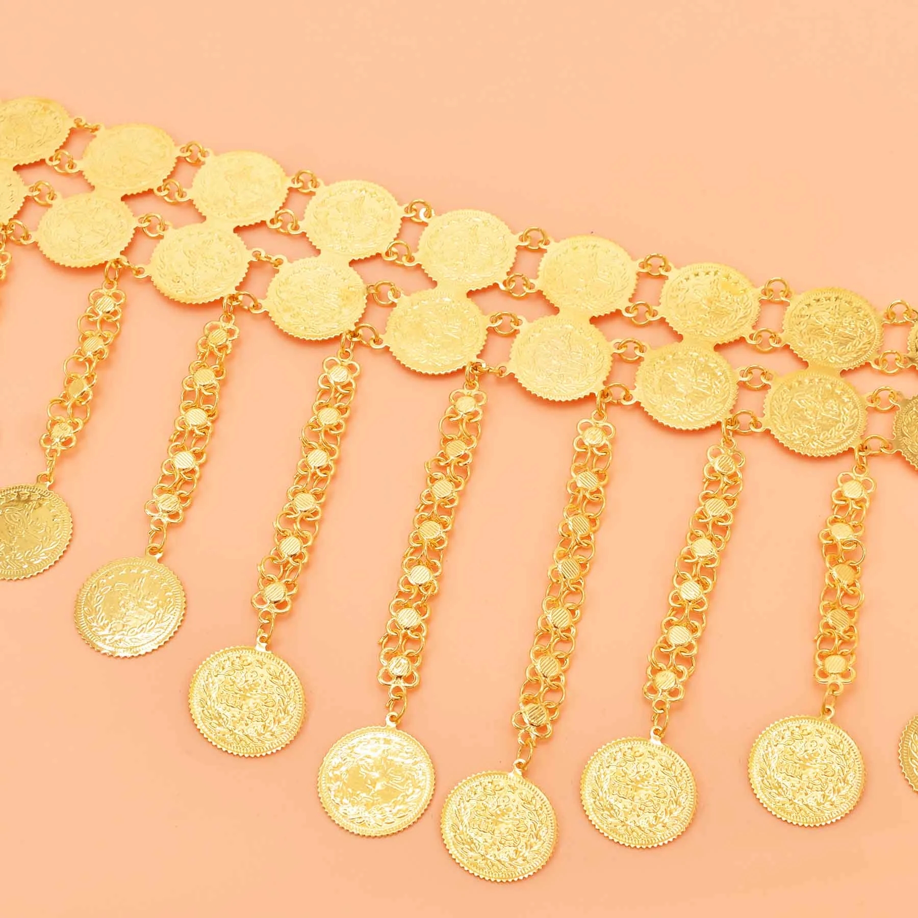 Golden Double Layer Coins Long - огляд і ціна Body Jewelry Indian