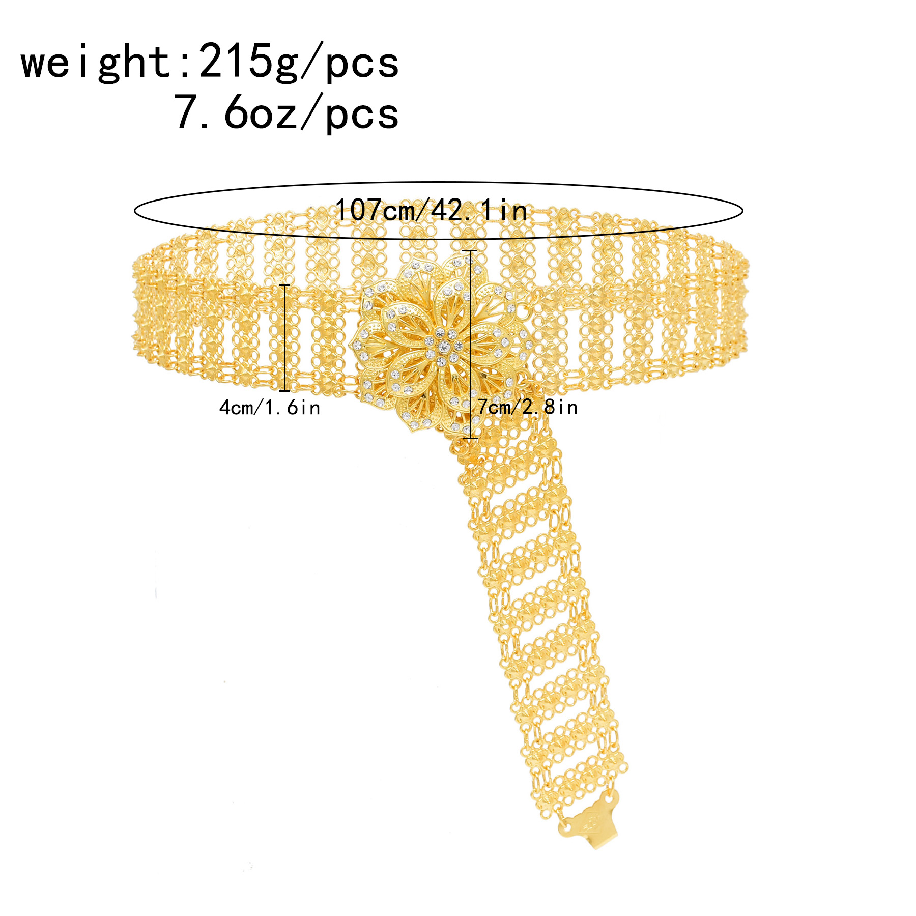 Golden Metal Big 3D Flower Cha - огляд і ціна Body Jewelry Indian