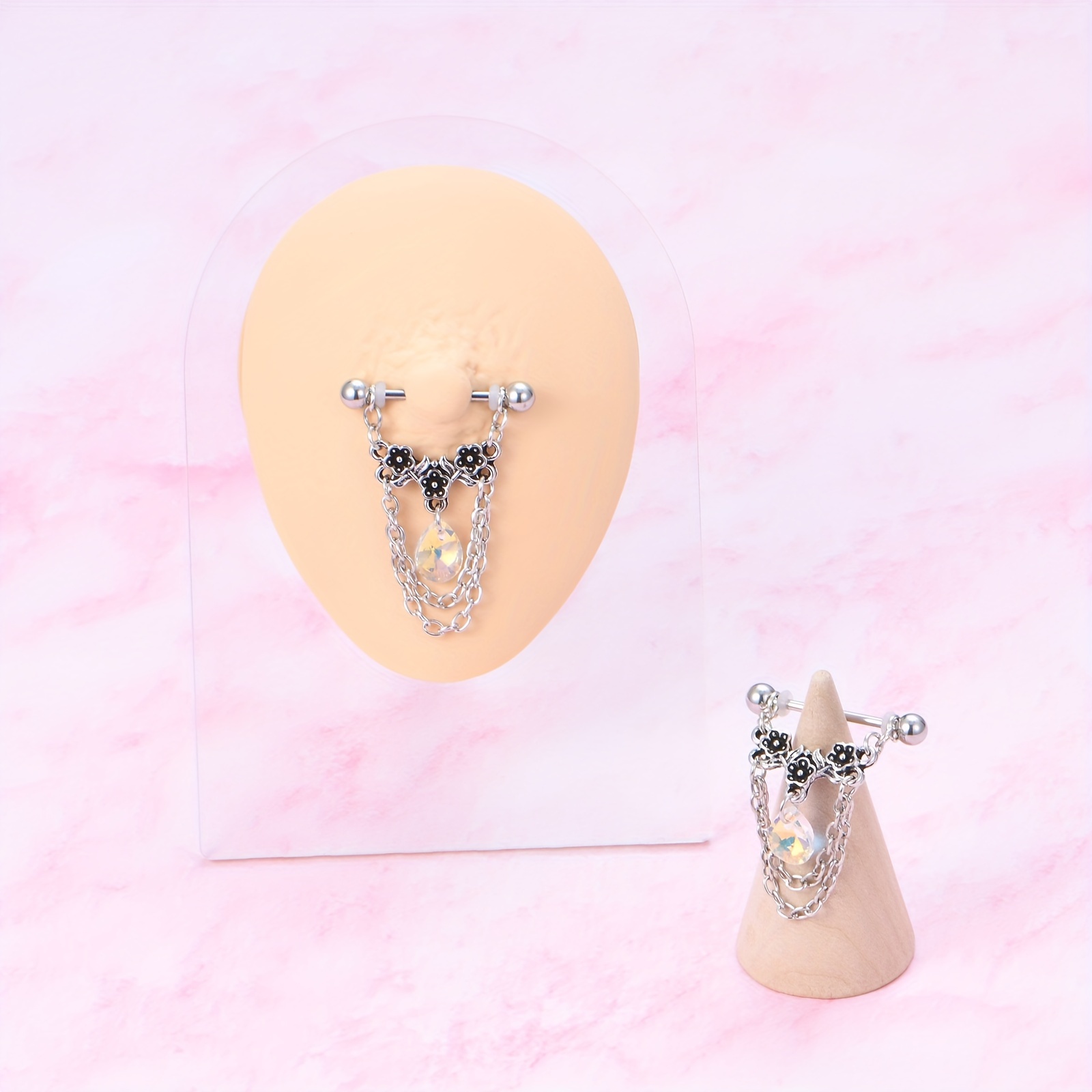 1Pair Trendy Nipple Piercings  - огляд і ціна Body Jewelry Nipple Chain