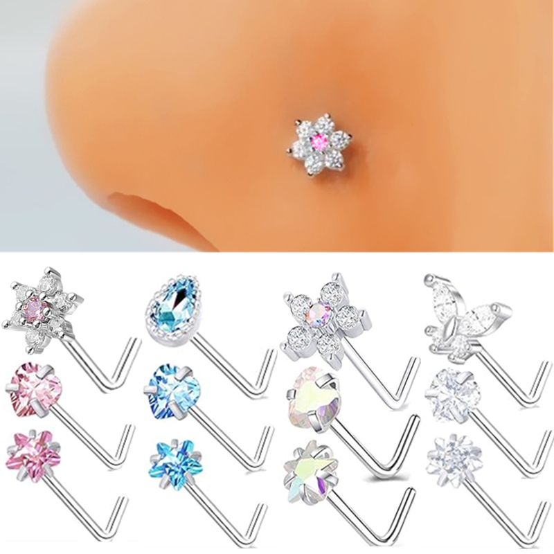 3PC Stainless Steel Flower Nos - огляд і ціна Body Jewelry Indian