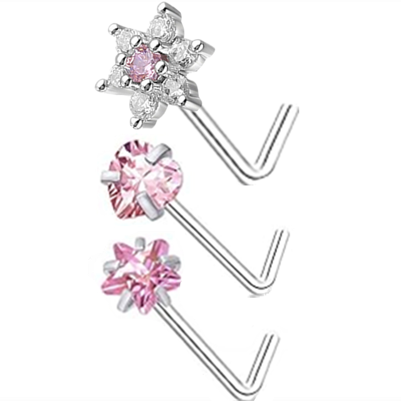 3PC Stainless Steel Flower Nos - огляд і ціна Body Jewelry Indian