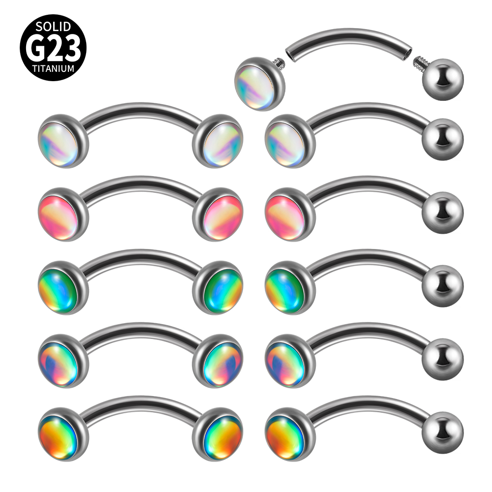 1PC G23 TItanium 16G Flash Gem - огляд і ціна Eyebrow Curved Barbell
