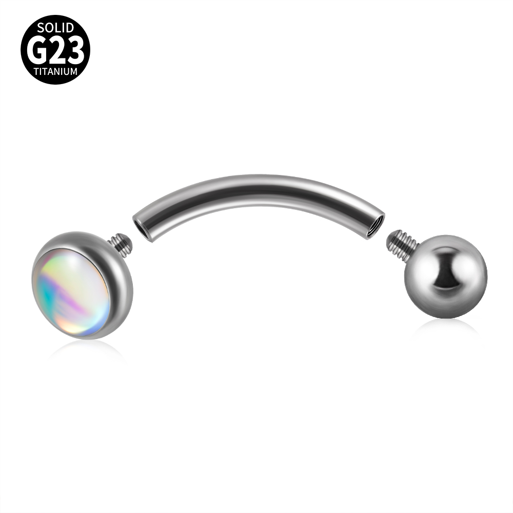 1PC G23 TItanium 16G Flash Gem - огляд і ціна Eyebrow Curved Barbell