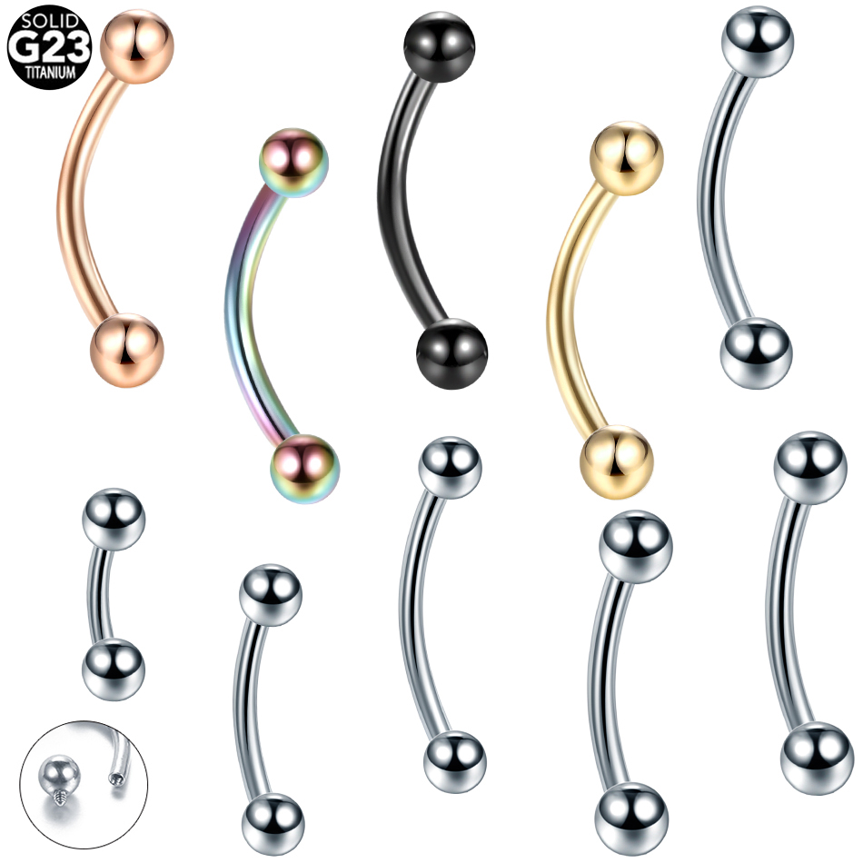 10Pcs/lot G23 Titanium Eyebrow - огляд і ціна Eyebrow Curved Barbell