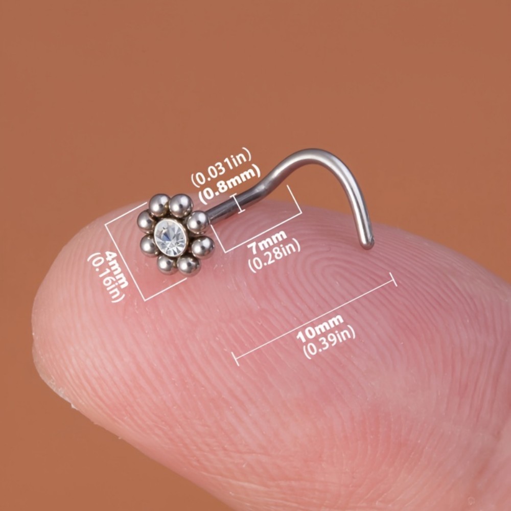 1pc of Flower-Shaped Screw Nos - огляд і ціна Nostril Screw Pin