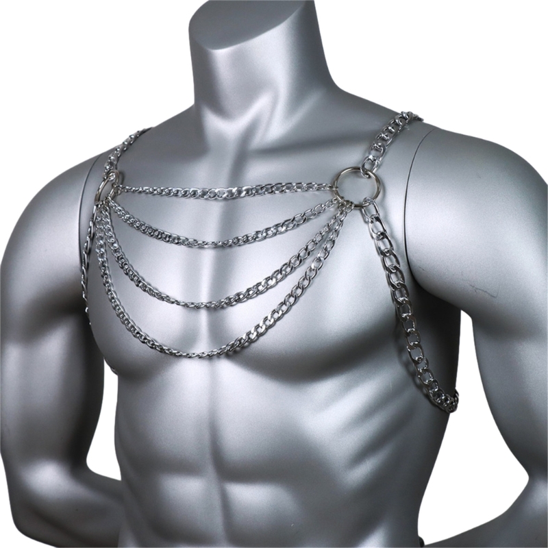 Men's Sexy Metal Body Chest Ch - огляд і ціна Body Jewelry Necklace