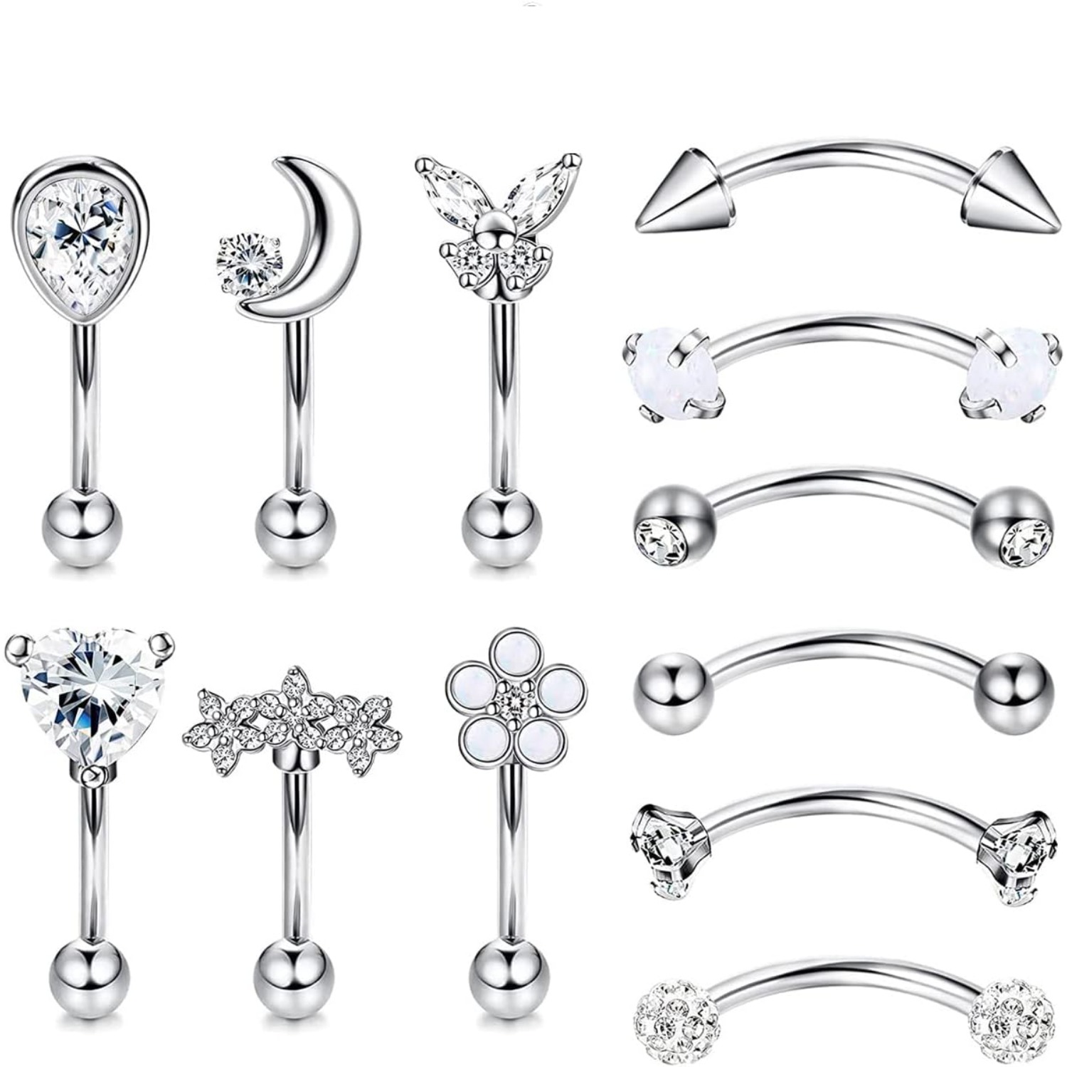 Bobisty 1PC Stainless Steel Cu - огляд і ціна Eyebrow Curved Barbell