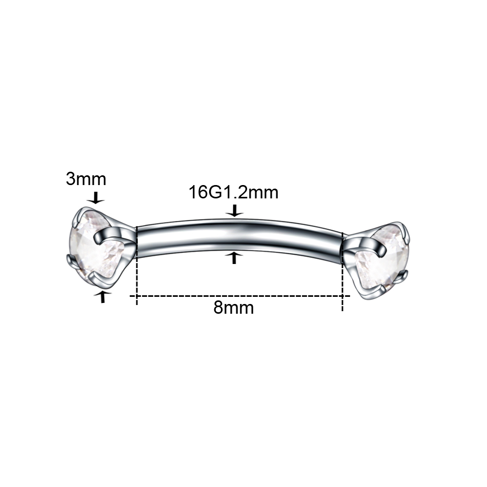 1PC Steel Curved Barbell Pierc - огляд і ціна Eyebrow Curved Barbell