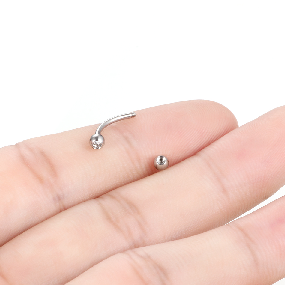 1PC Stainless Steel Crystal Ey - огляд і ціна Eyebrow Curved Barbell