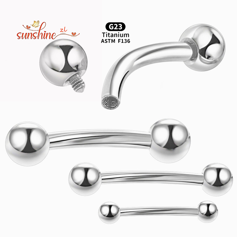 2PCS Internal Thread G23 Titan - огляд і ціна Eyebrow Curved Barbell