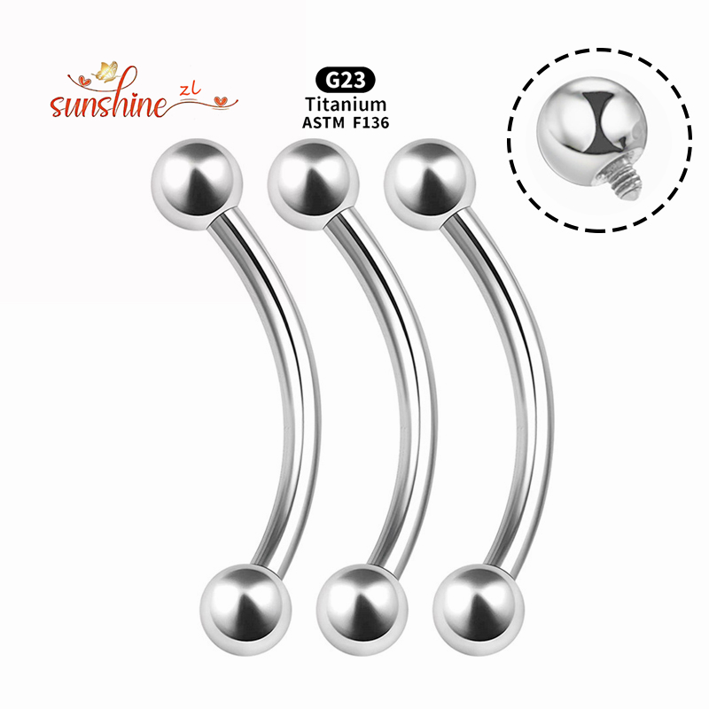 2PCS Internal Thread G23 Titan - огляд і ціна Eyebrow Curved Barbell