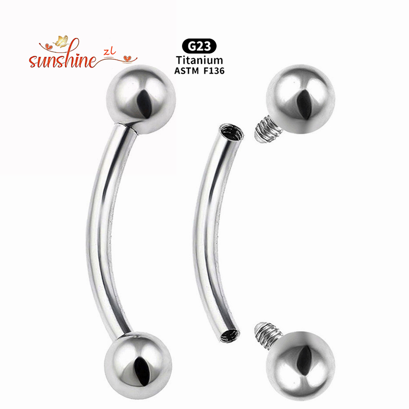2PCS Internal Thread G23 Titan - огляд і ціна Eyebrow Curved Barbell