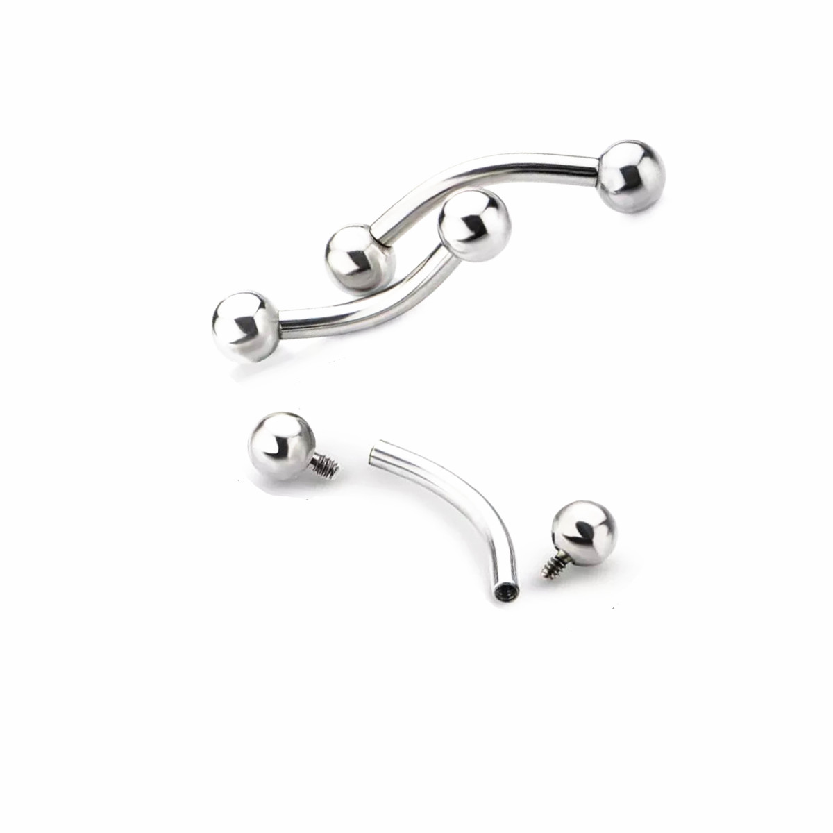 10 Pcs ASTM F136 Titanium 14G  - огляд і ціна Eyebrow Curved Barbell