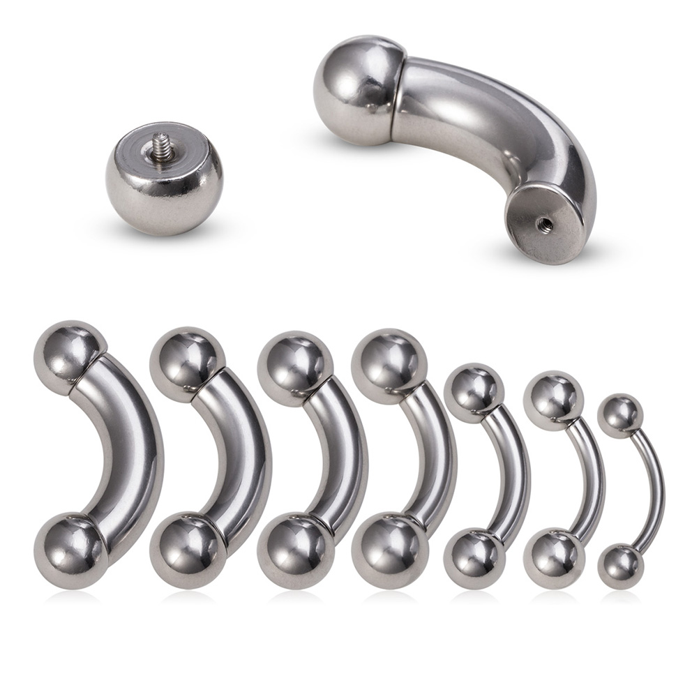 1pc Big Size Surgical Steel Ey - огляд і ціна Eyebrow Curved Barbell