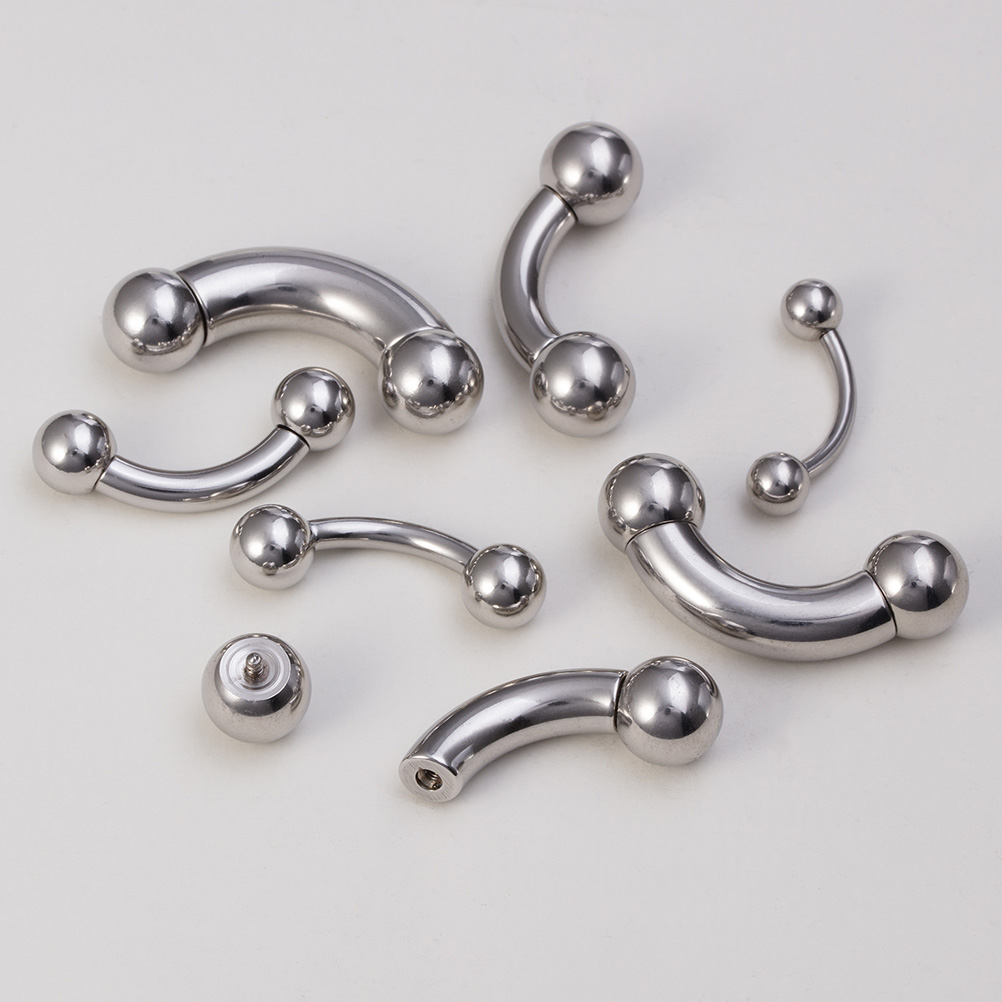 1pc Big Size Surgical Steel Ey - огляд і ціна Eyebrow Curved Barbell