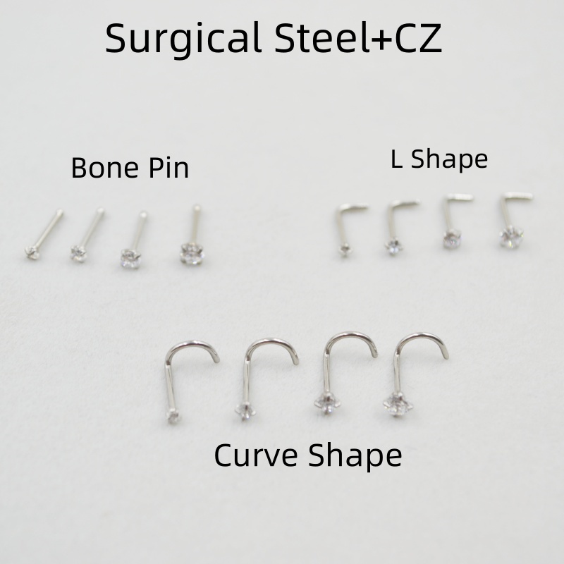 Wholesale 50pcs/Lot 20G Sliver - огляд і ціна Nostril Screw Pin