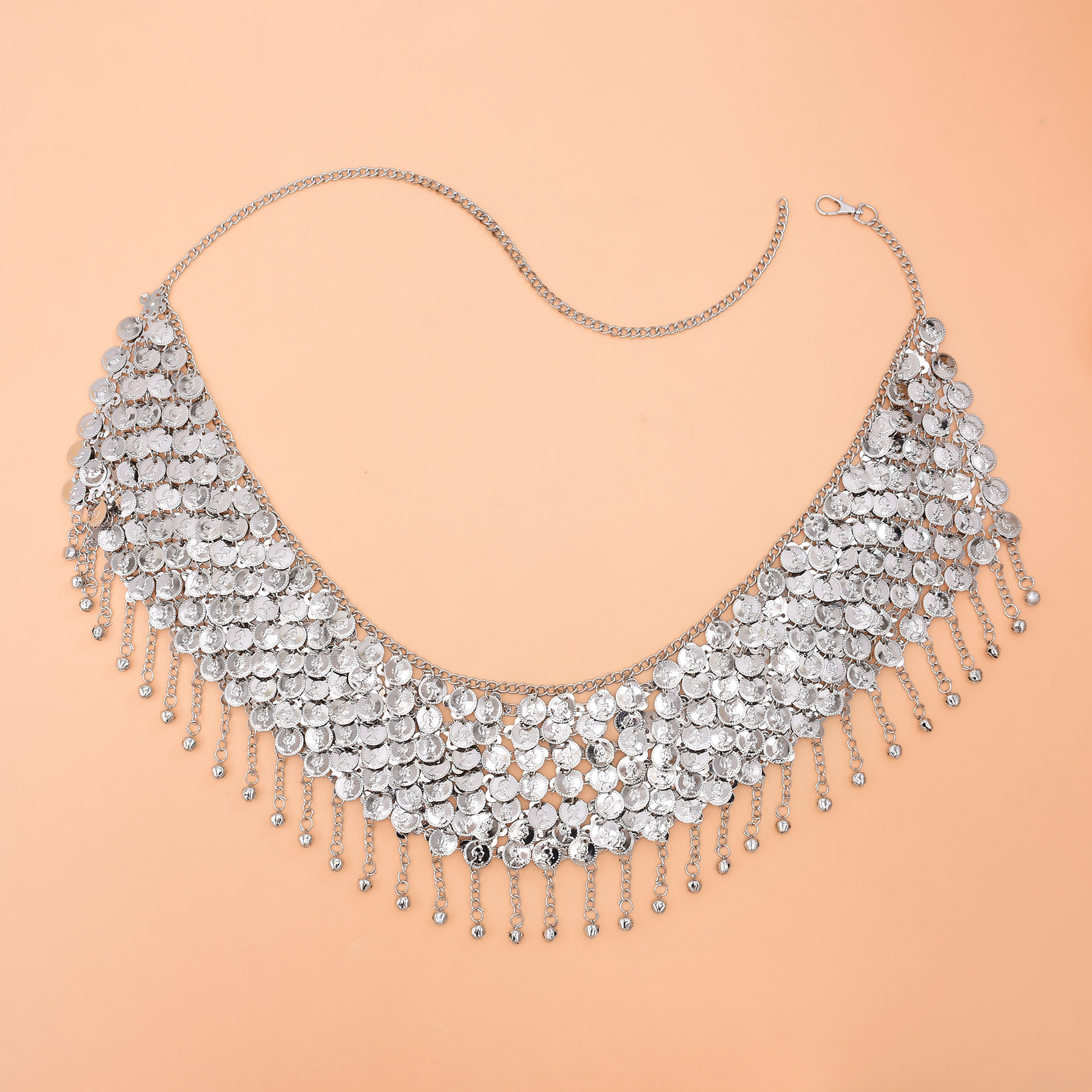 Silvery Bells Long Tassel Coin - огляд і ціна Body Jewelry Indian