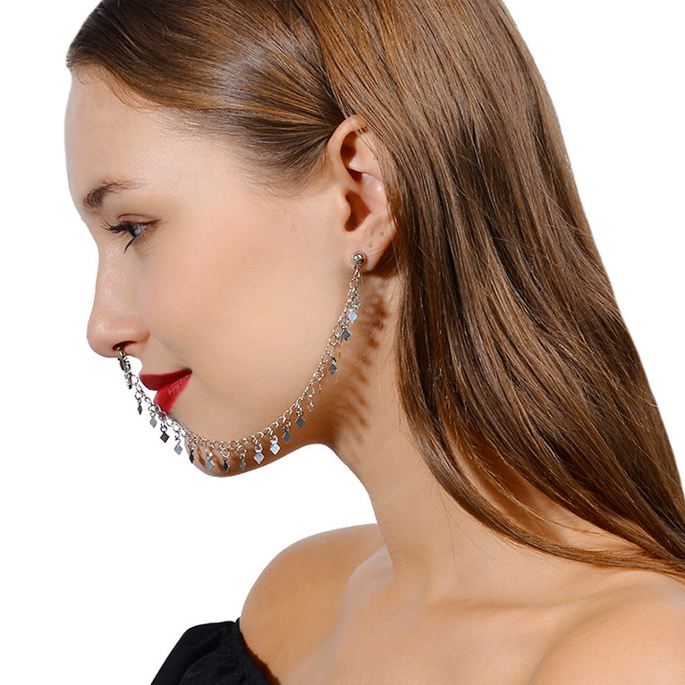Nose Ring Chain, Hanging Disc  - огляд і ціна Body Jewelry Indian