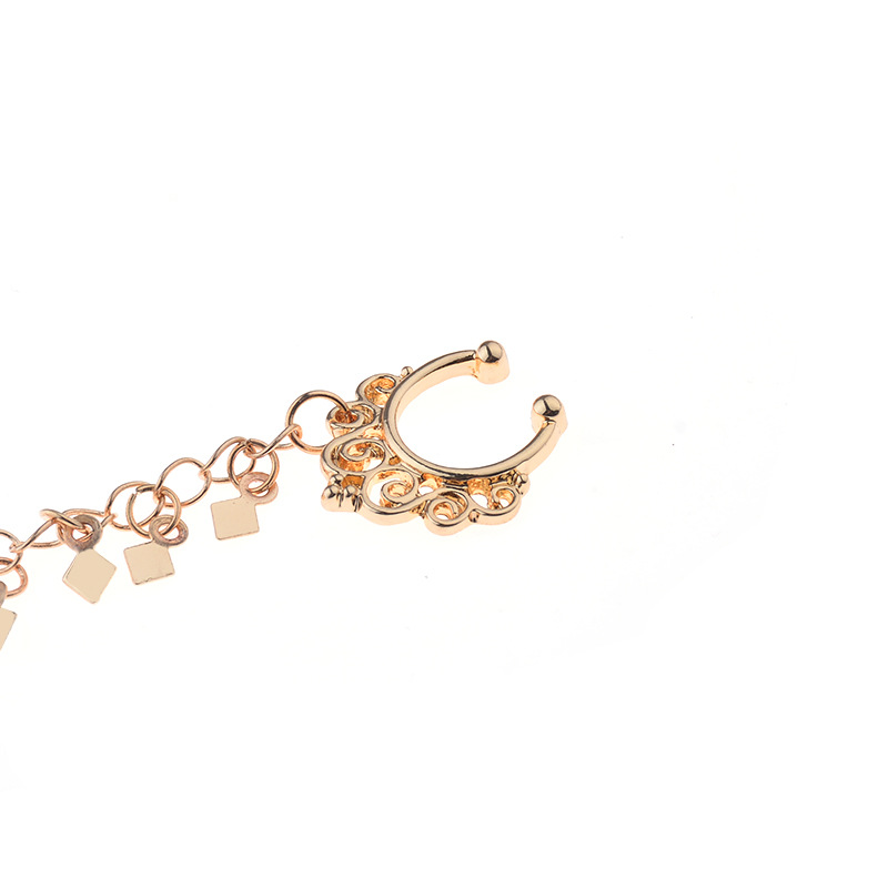 Nose Ring Chain, Hanging Disc  - огляд і ціна Body Jewelry Indian