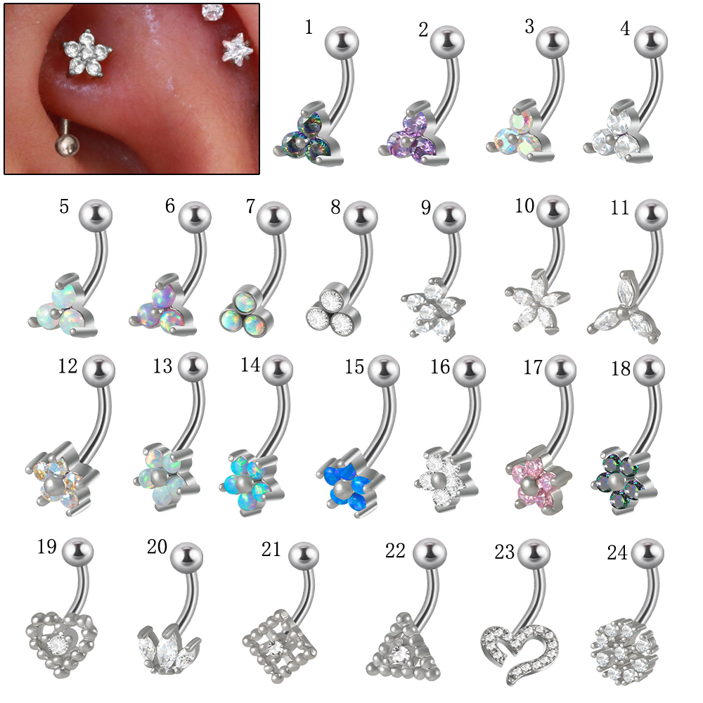 1PC G23 TItanium 16G Crystal F - огляд і ціна Eyebrow Curved Barbell