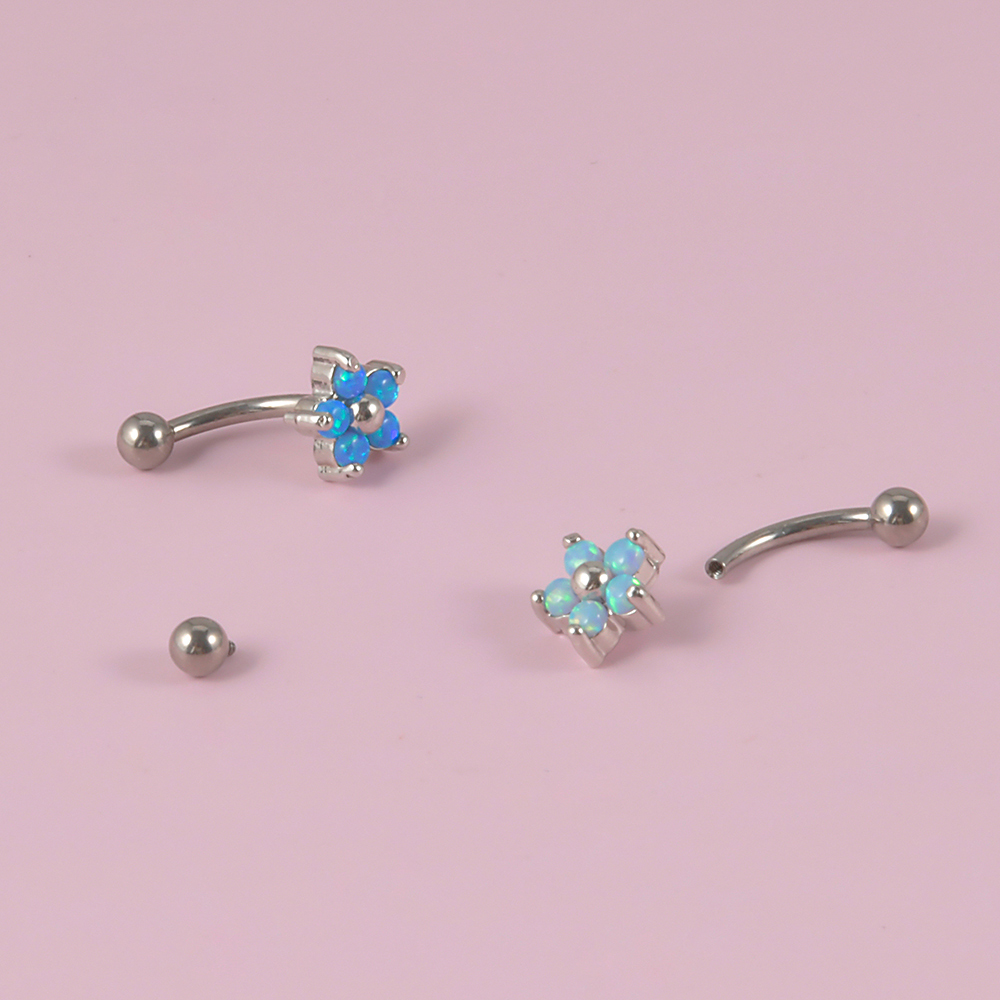 1PC G23 TItanium 16G Crystal F - огляд і ціна Eyebrow Curved Barbell