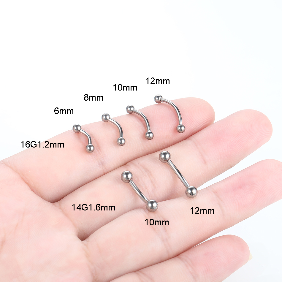 1Pc Titanium Piercing Curved B - огляд і ціна Eyebrow Curved Barbell