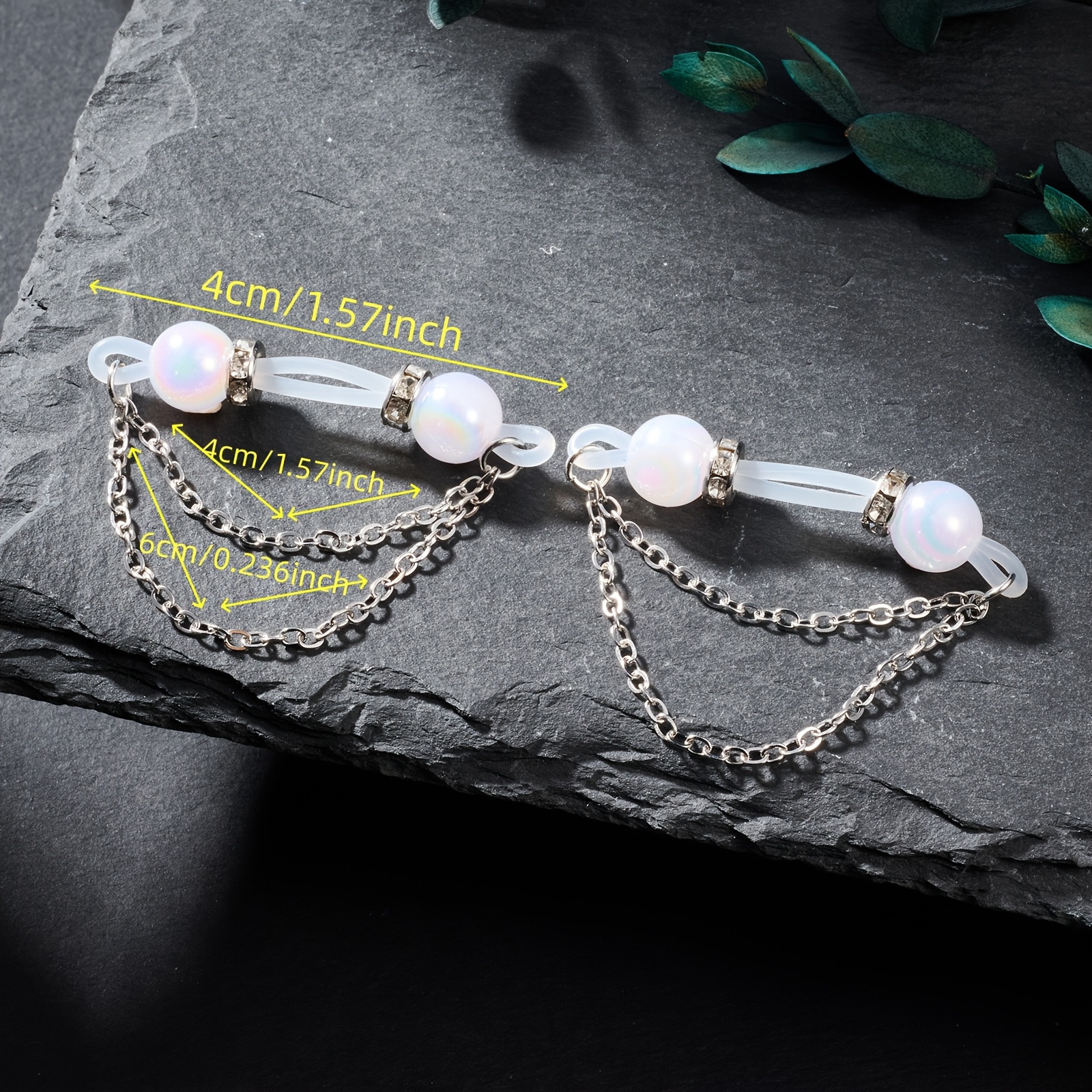 2 Exquisite Sparkling And Colo - огляд і ціна Body Jewelry Nipple Chain