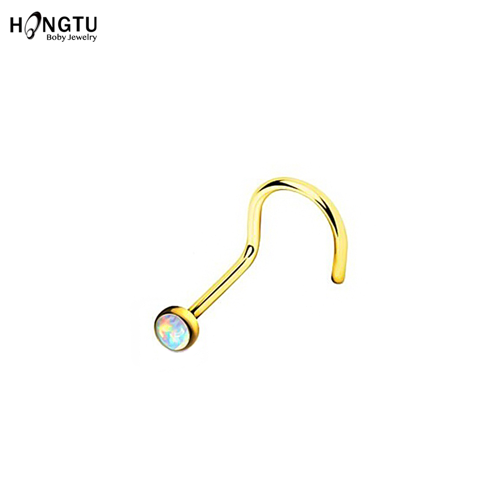 HONGTU 1Pc Opal Nose Screw Rin - огляд і ціна Body Jewelry Indian