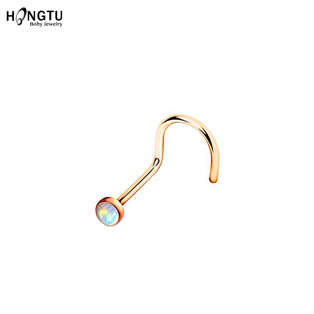 HONGTU 1Pc Opal Nose Screw Rin - огляд і ціна Body Jewelry Indian