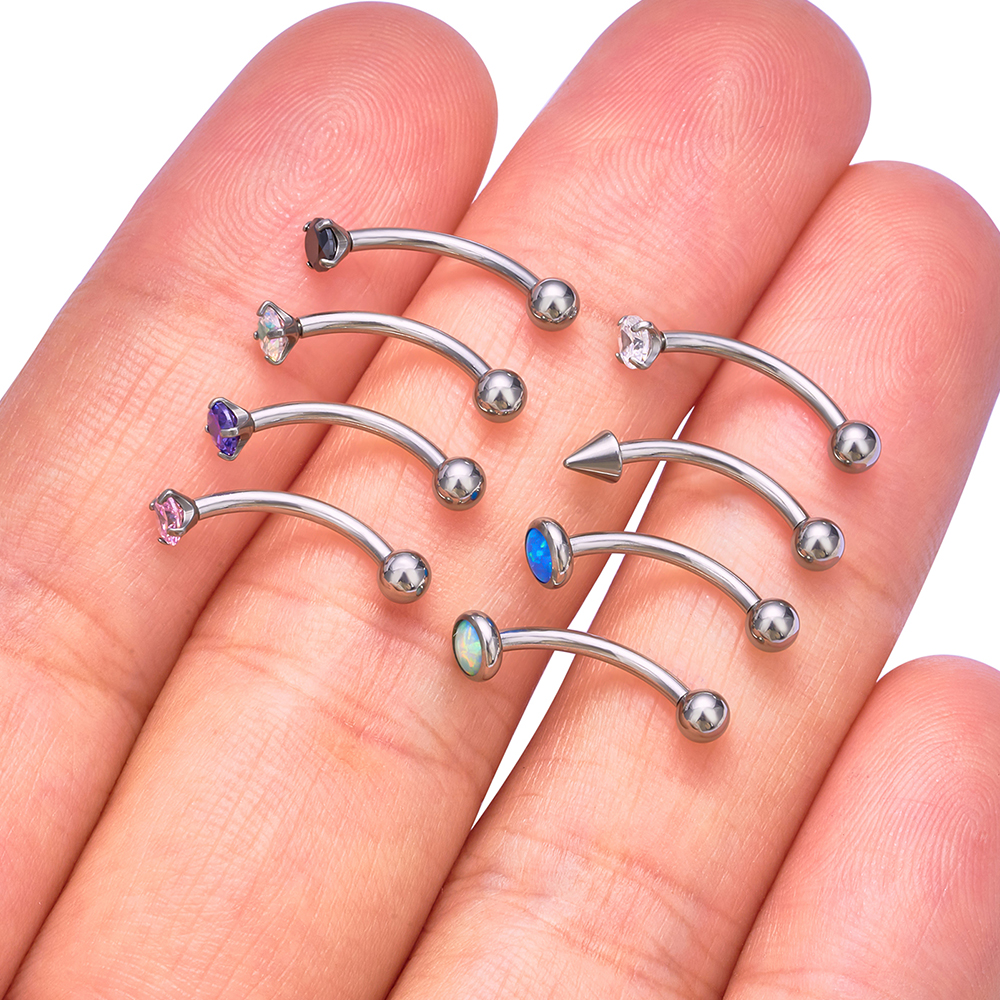 1/5PCS ASTM F136 Titanium Inte - огляд і ціна Eyebrow Curved Barbell